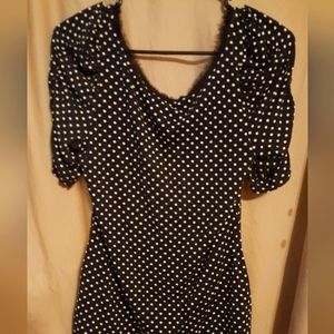 Short sleeve polka dot top